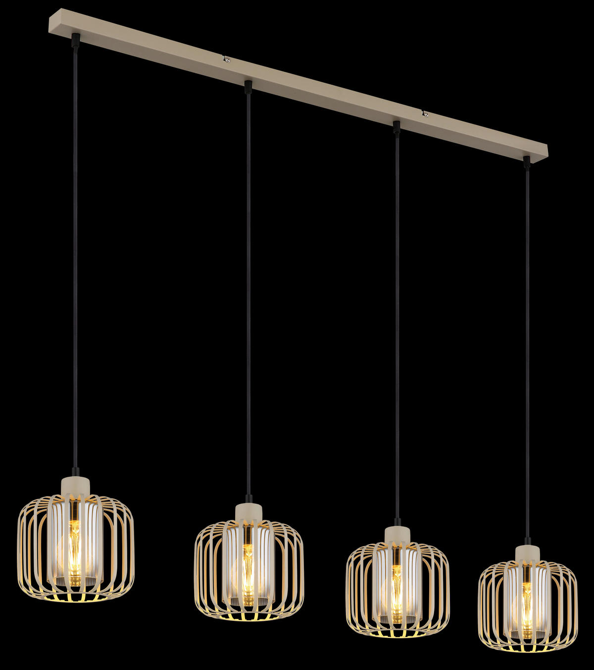 GLOBO Pendelleuchte Metall B/H/T/L: ca. 18x120x108x108 cm E27 4 Brennstellen Alfred - (108,00/18,00/120,00cm) - GLOBO