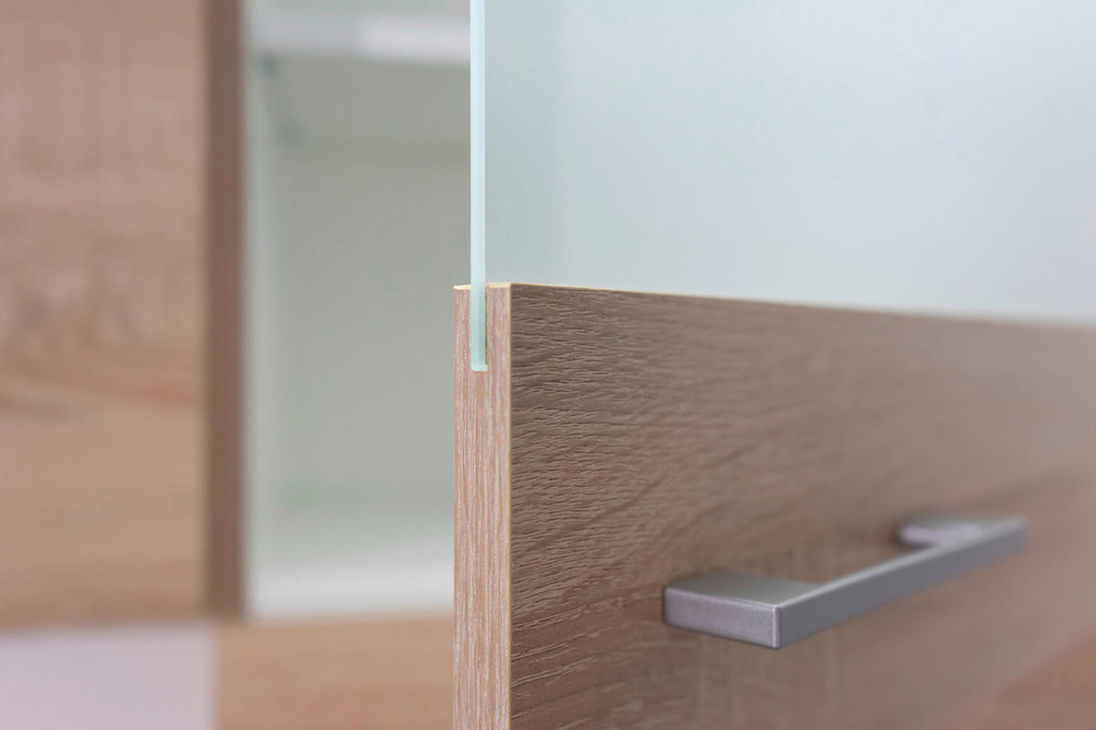 Glashängeschrank Samoa weiß Eiche Nachbildung B/H/T: ca. 100x54,8x32 cm Samoa - Eiche/weiß (100,00/54,80/32,00cm) - Flex-Well