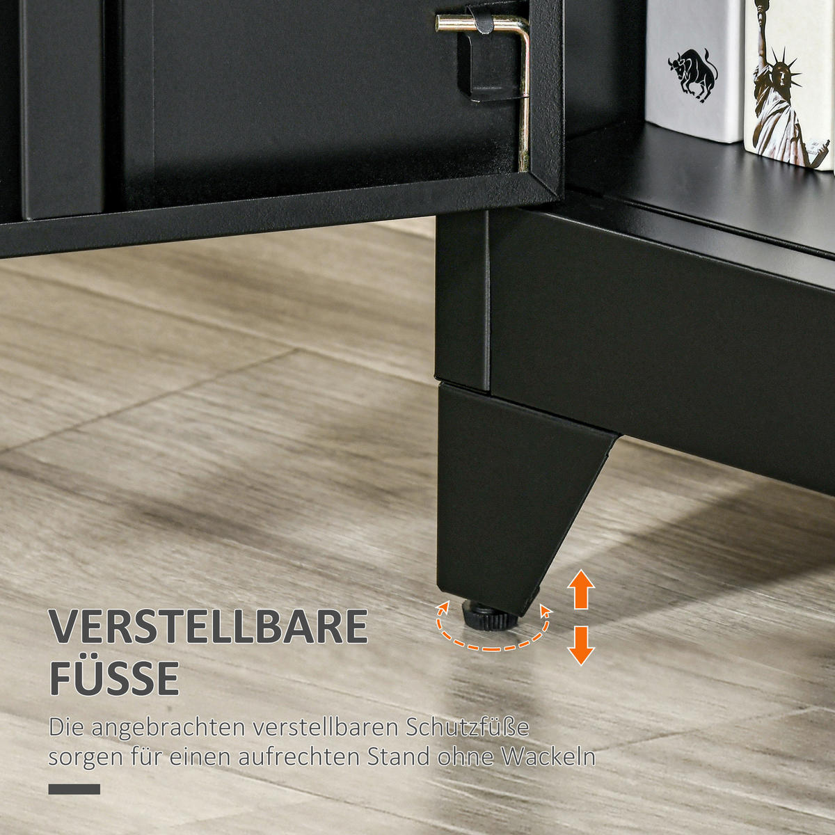 Sideboard 838-148BK schwarz B/H/T: ca. 75x110x33 cm 838-148BK - schwarz (75,00/110,00/33,00cm) - HOMCOM