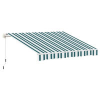 Outsunny Gelenkmarkise weiß B/L: ca. 245x395 cm Gelenkmarkise - weiß/grün (245,00/395,00cm) - Outsunny