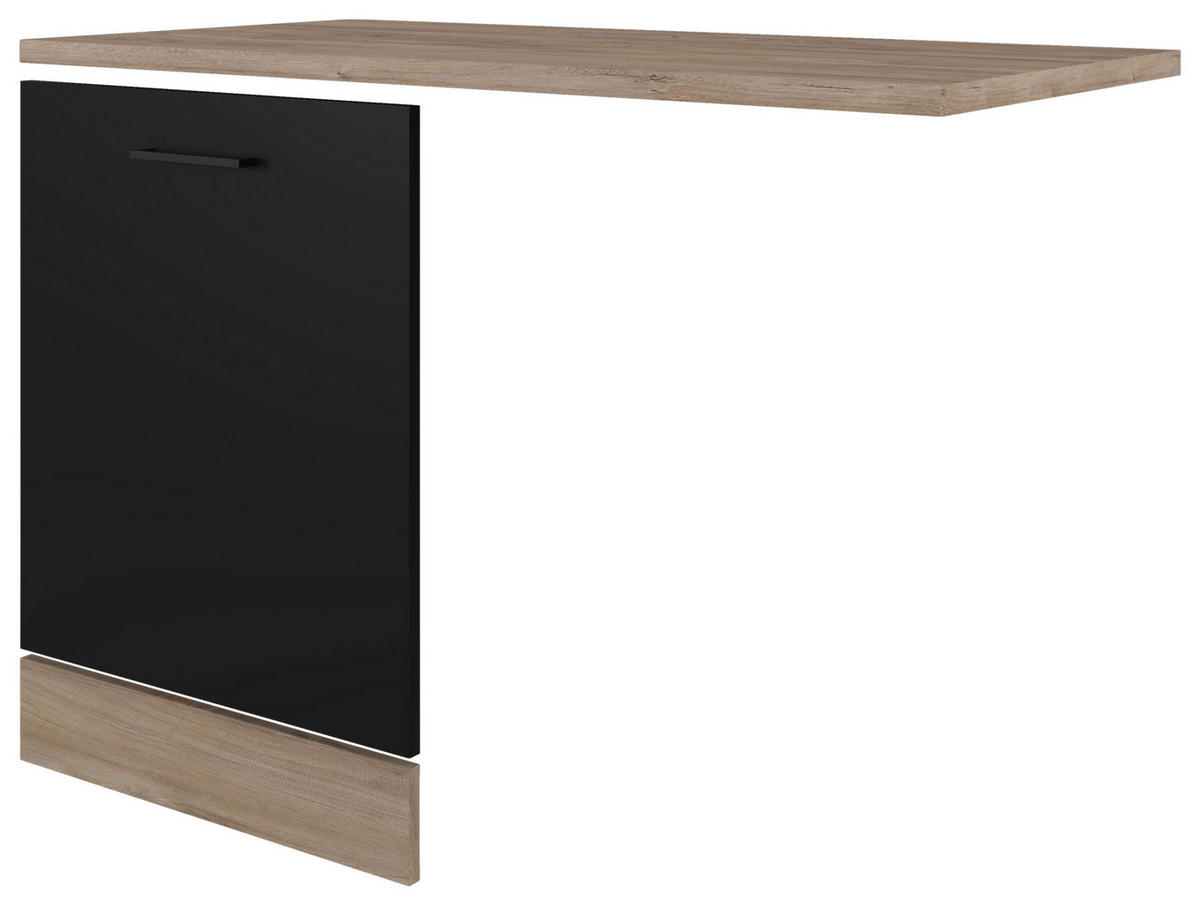 Geschirrspüler- Frontset Capri schwarz matt B/H/T: ca. 110x85x60 cm Capri - schwarz/Oak (110,00/85,00/60,00cm) - Flex-Well