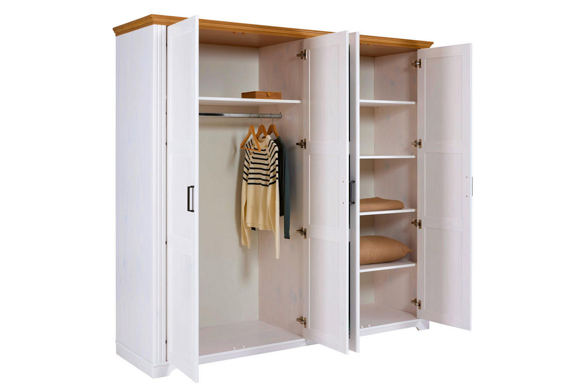 Kleiderschrank Maluno weiß B/H/L: ca. 64x208x215,6 cm Maluno - weiß (215,60/64,00/208,00cm) - Inter Link