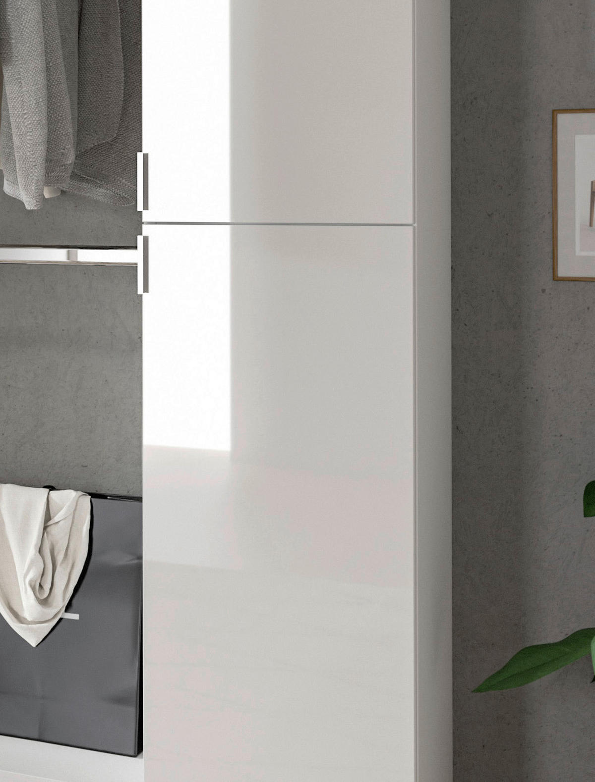 Garderobe PROJEKT X weiß weiß Hochglanz B/H/T: ca. 232x191x37 cm PROJEKT X - weiß (232,00/191,00/37,00cm) - xonox.home