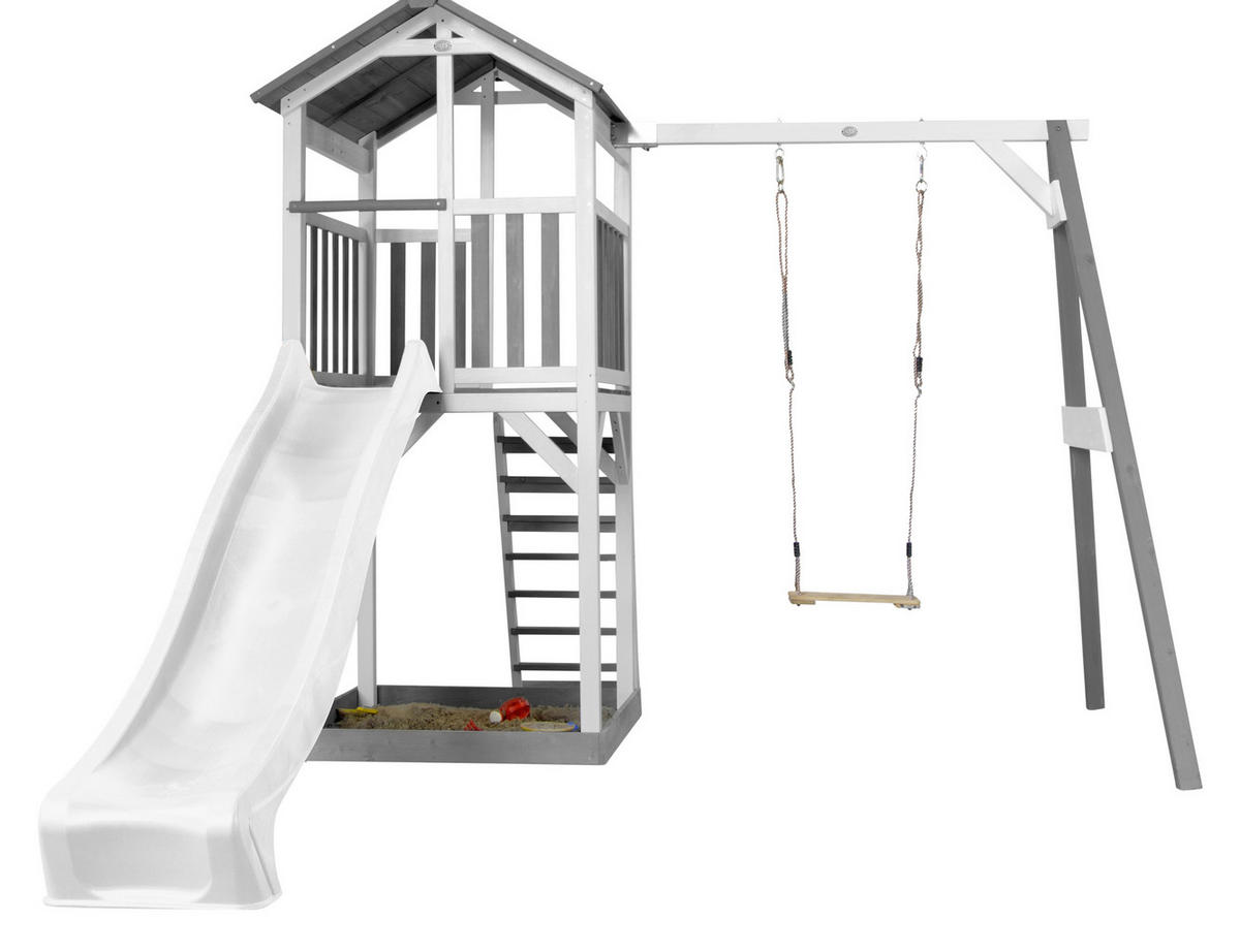 AXI Spielturm Beach Tower grau B/H/T: ca. 283,6x241,9x349 cm Beach Tower - weiß/grau (283,60/241,90/349,00cm) - AXI