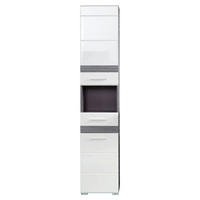 Hochschrank SetOne Eiche Rauchsilber Nachbildung B/H/T: ca. 37x182x31 cm SetOne - Eiche/weiß (37,00/182,00/31,00cm)