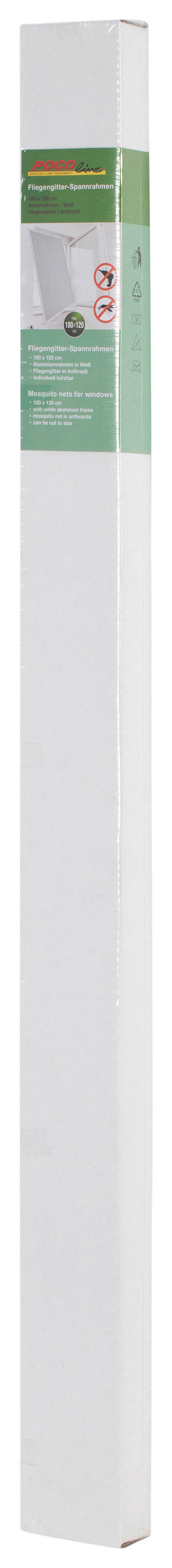 Fliegengitter weiß B/L: ca. 100x120 cm Fliegengitter-Spannrahmen - weiß (100,00/120,00cm)