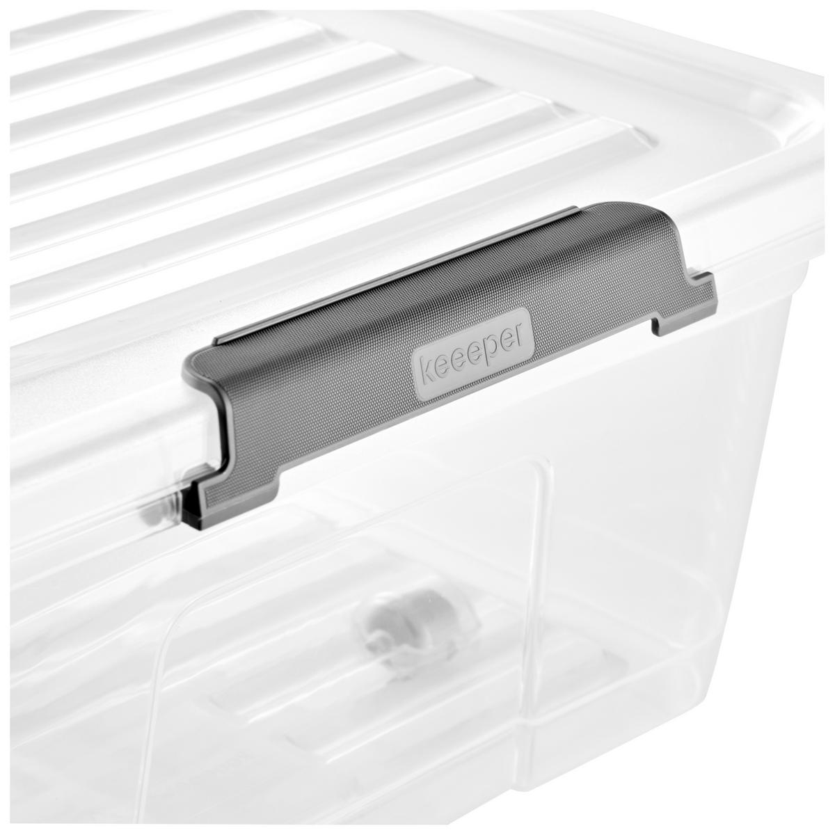 Aufbewahrungsbox transparent B/T/L: ca. 38x77x38 cm Unterbettbox_mit_Rollen_leo - transparent (38,00/38,00cm)