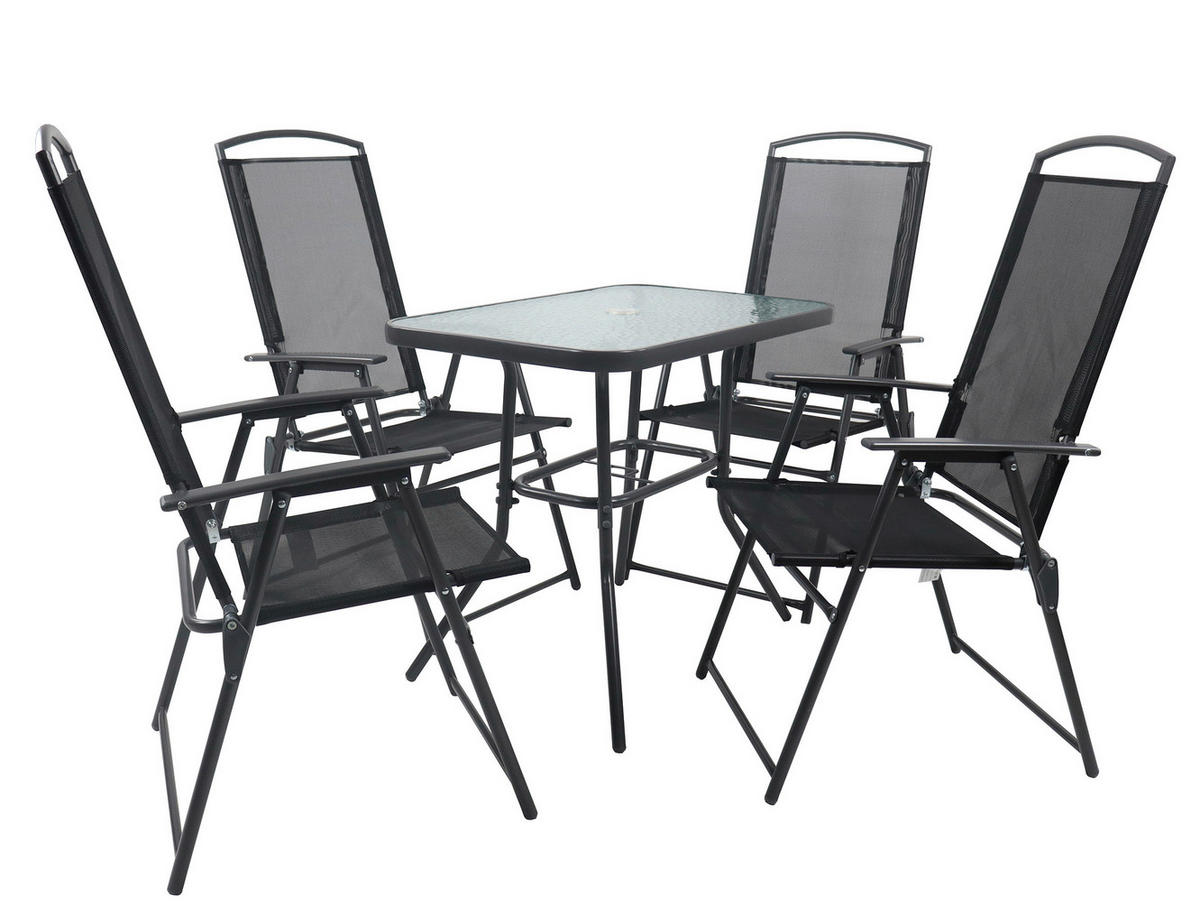 VCM Gartensitzgruppe anthrazit Stahl B/H/T: ca. 80x70x55 cm Gartensitzgruppe - anthrazit (80,00/70,00/55,00cm) - VCM