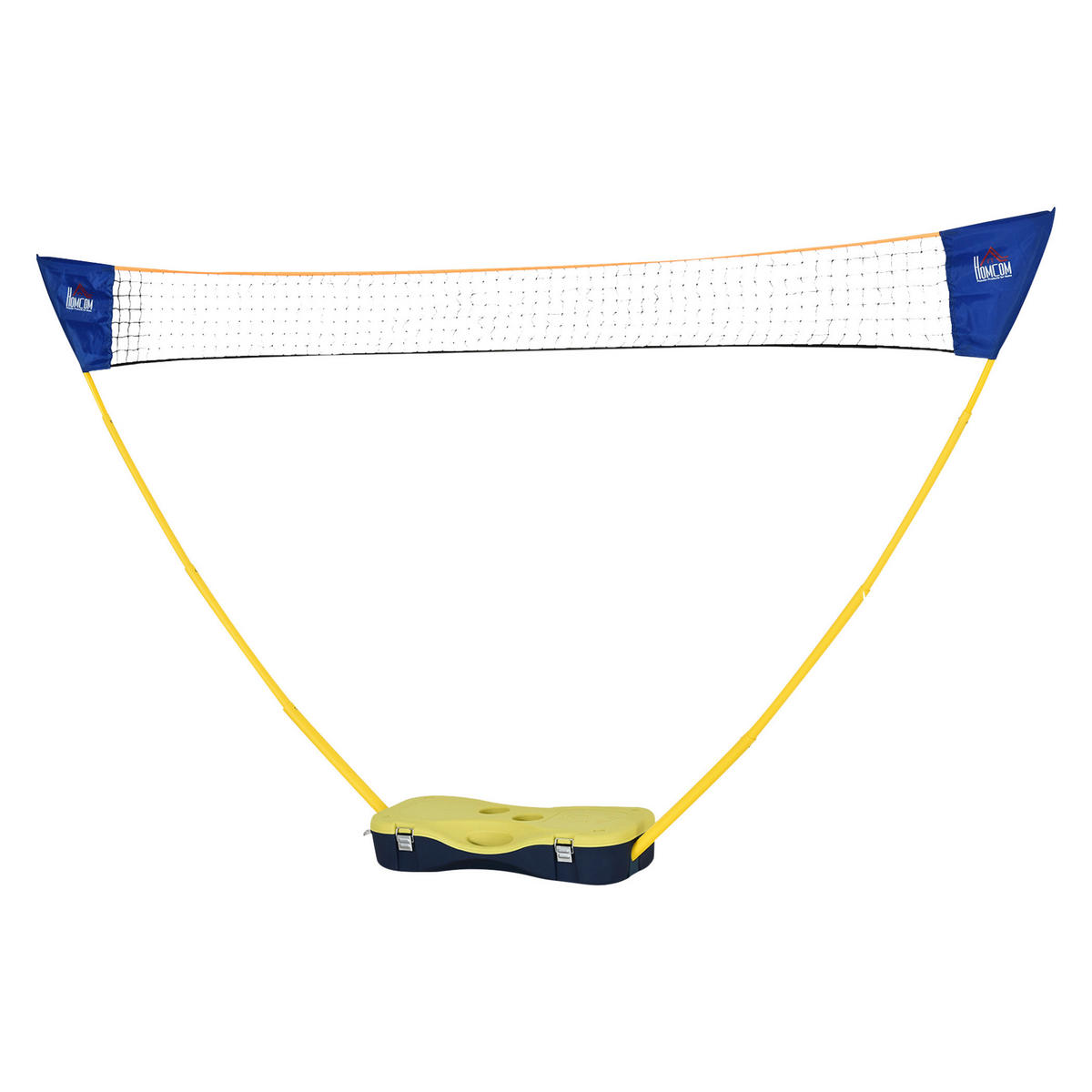 HOMCOM Badmintonnetz gelb B/H/T: ca. 280x157x33 cm Badmintonnetz mit 4 Schlägern - blau/gelb (280,00/157,00/33,00cm) - HOMCOM