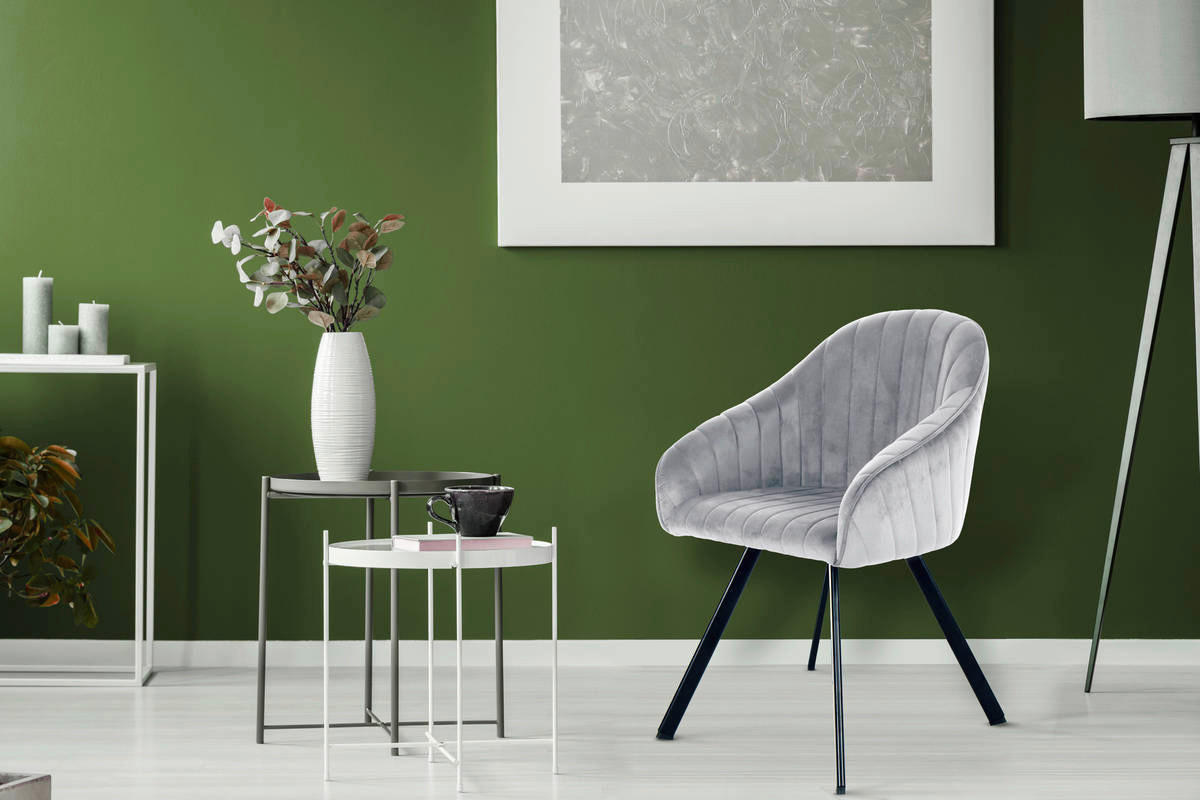 Stuhl Jodie 100 2er silber Microfaser B/H/T: ca. 56x86x59 cm Jodie 100 2er - schwarz/silber (56,00/86,00/59,00cm) - 360 Living
