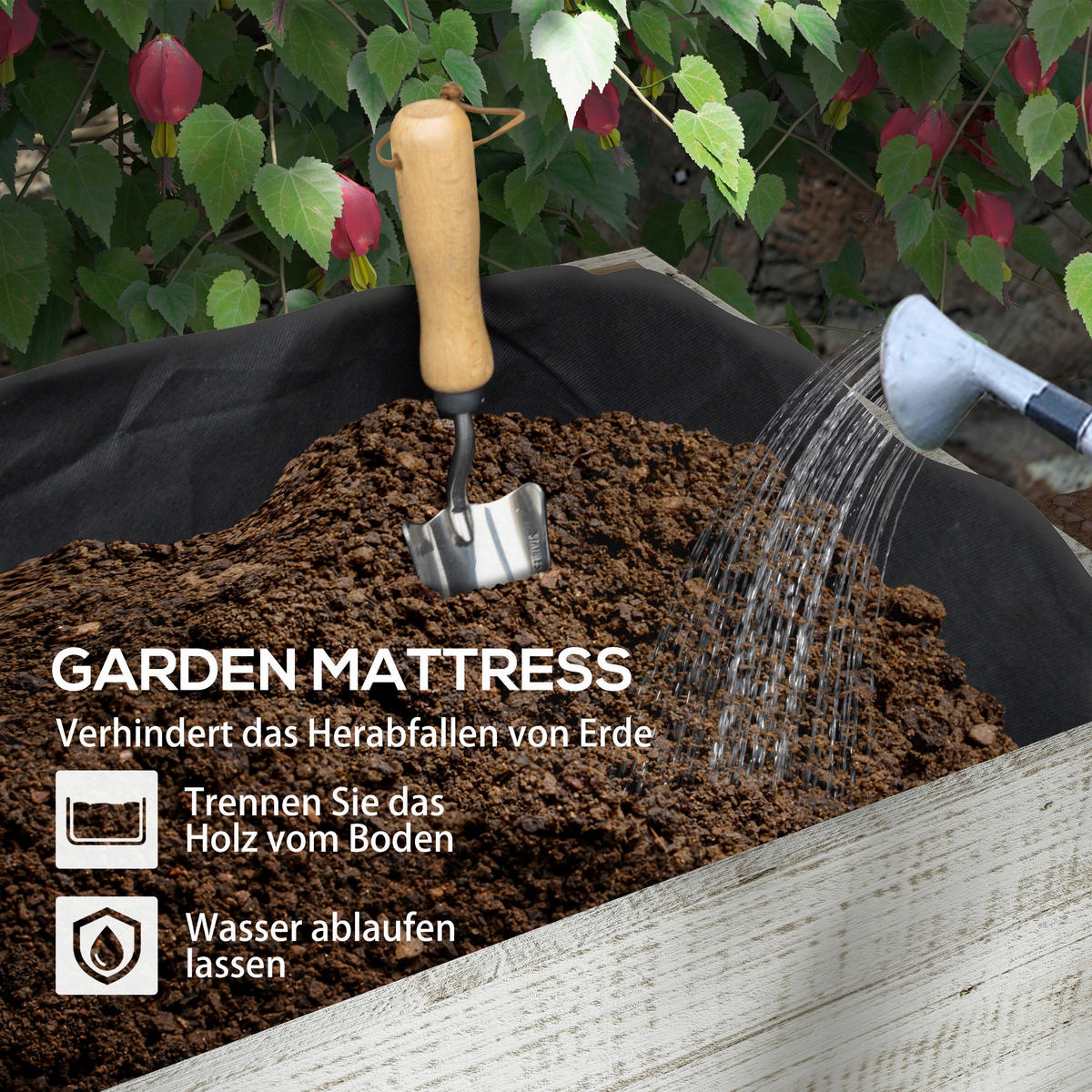 Outsunny Hochbeet weiß Holz B/H/L: ca. 50x110x95 cm Hochbeet - weiß (95,00/50,00/110,00cm) - Outsunny