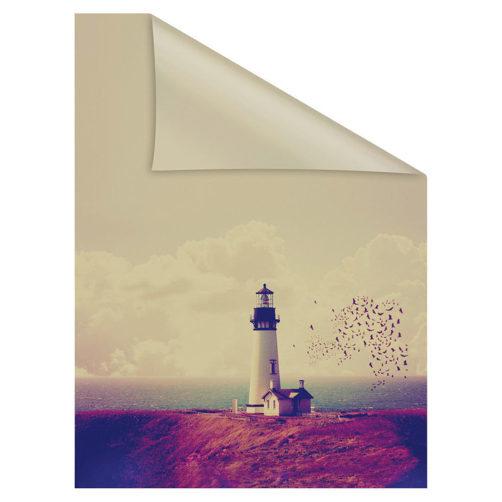 Thumbnail - LICHTBLICK Fensterfolie Leuchtturm Leuchtturm orange rot B/L: ca. 50x50 cm