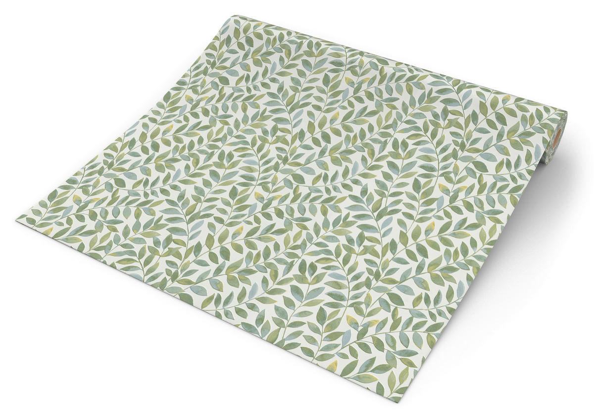 Erismann Vliestapete Blätter weiß grün B/L: ca. 53x1005 cm Vliestapete_10462-07 - weiß/grün (53,00/1005,00cm) - Erismann
