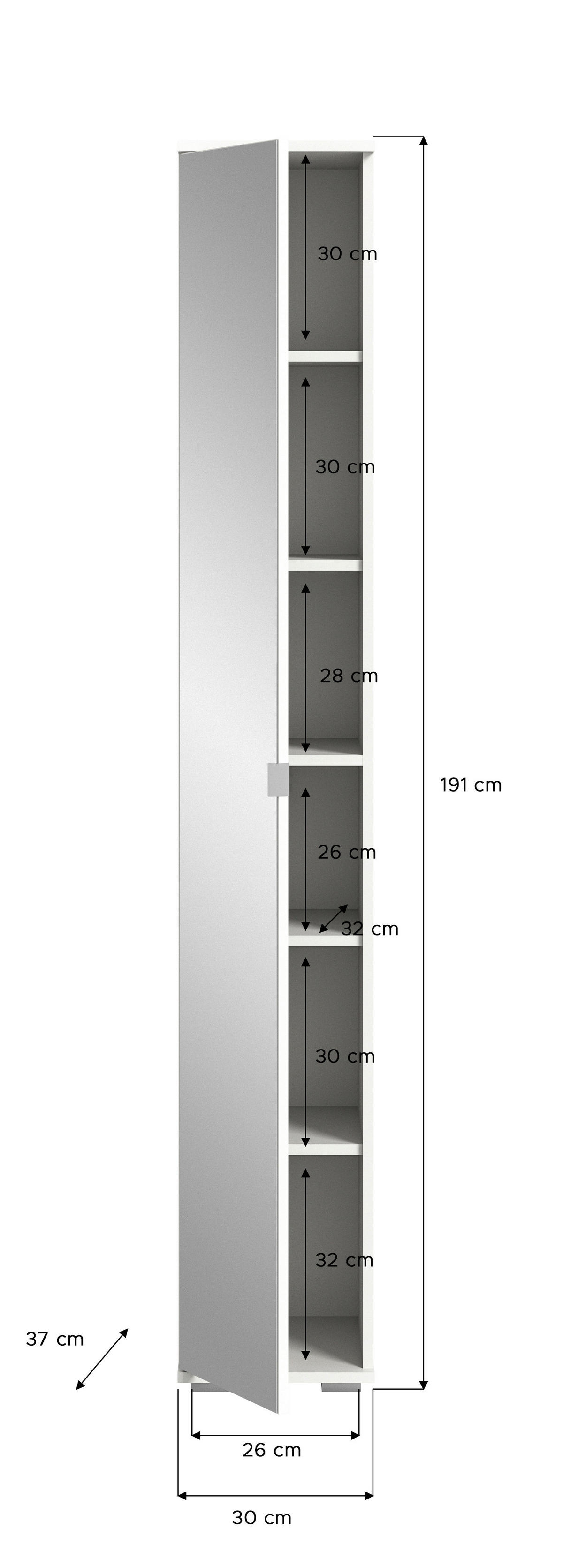 Garderobe PREGO B/H/T: ca. 140x191x37 cm PREGO - (140,00/191,00/37,00cm) - xonox.home