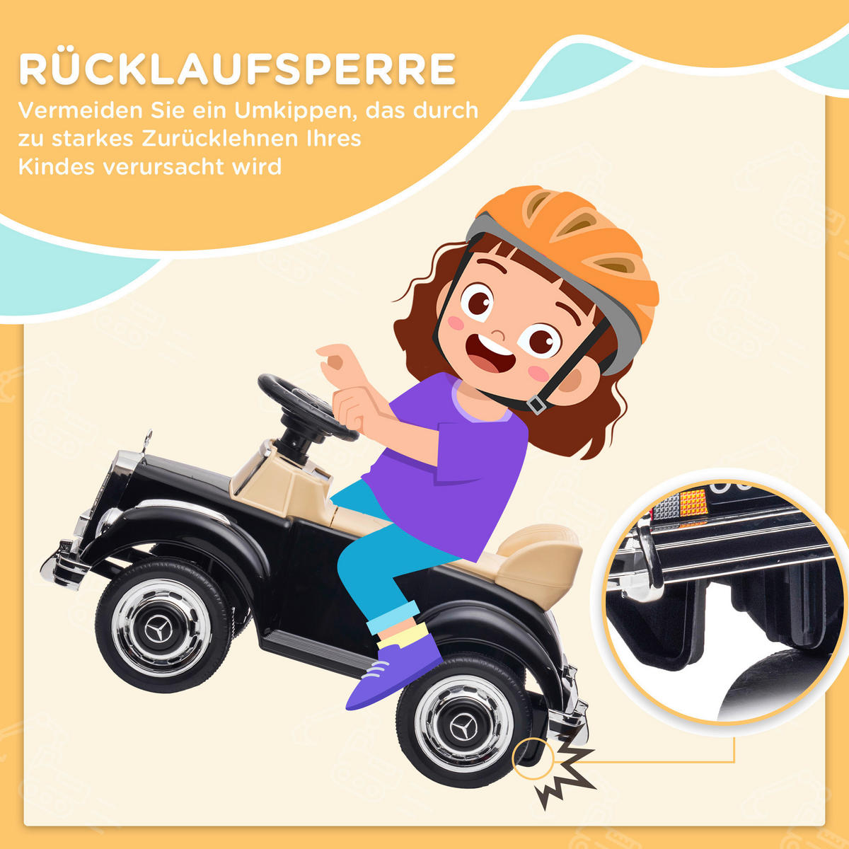 AIYAPLAY Kinder-Fahrzeug schwarz B/H/L: ca. 41,5x77,5x45 cm Rutschauto - schwarz (45,00/41,50/77,50cm) - AIYAPLAY