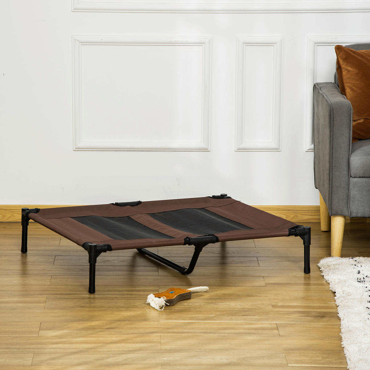 PawHut Hunde-Zubehör braun Polypropylen B/H/L: ca. 76x92x18 cm Hundeliege - braun (18,00/76,00/92,00cm) - PawHut