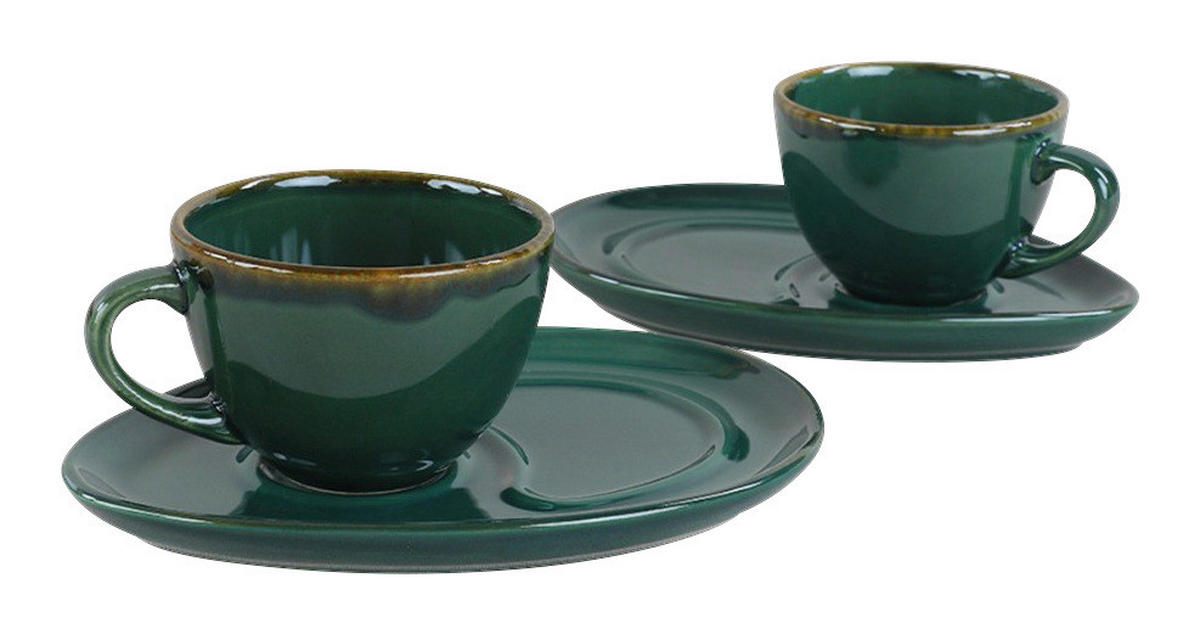 HermiaConcept Kaffeetassen-Set Rosemary 4-tlg. grün Keramik Rosemary 4-tlg. - grün - HermiaConcept