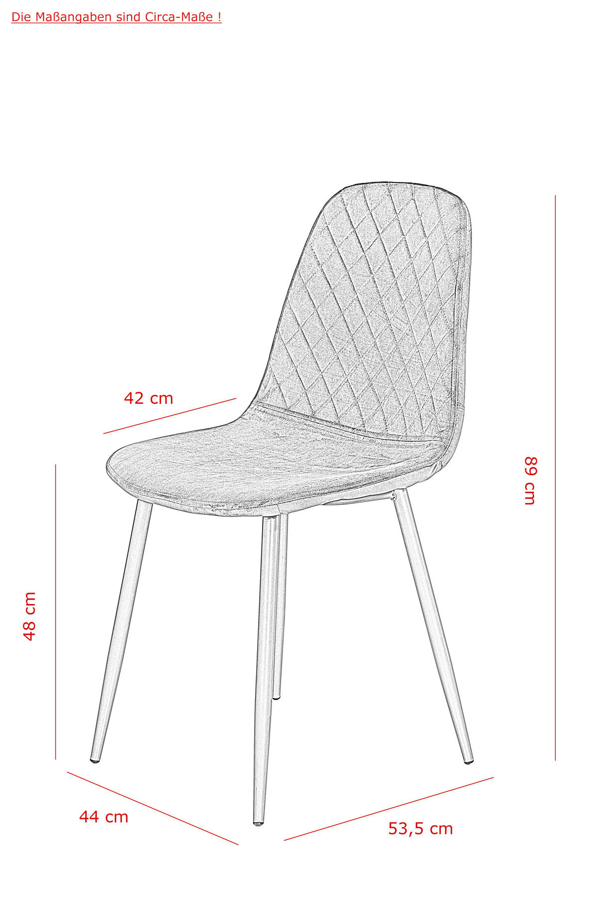 Stuhl Mira 2er Set grau Samtoptik B/H/T: ca. 44x89x53,5 cm Mira 2er Set - schwarz/grau (44,00/89,00/53,50cm) - Hela