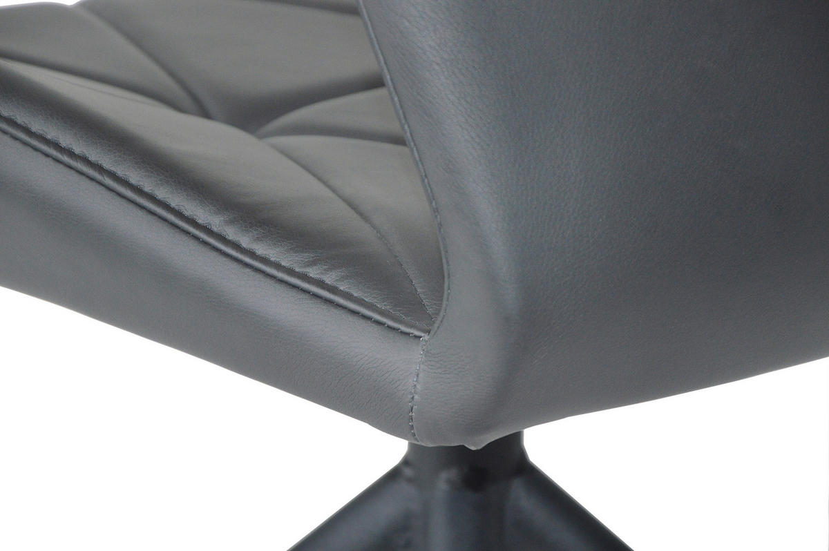 Stuhl IMKE  2er-Set grau schwarz Kunstleder Metall B/H/T: ca. 52x90,5x62 cm IMKE  2er-Set - schwarz/grau (52,00/90,50/62,00cm) - byLIVING