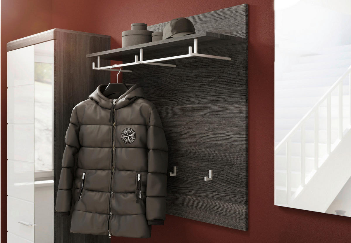 Garderobenpaneel SCOUT Rauchsilber Nachbildung B/H/T: ca. 90x98x27 cm SCOUT - (90,00/98,00/27,00cm) - xonox.home