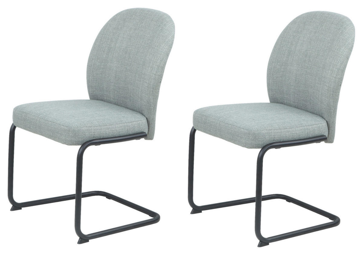 Schwingstuhl Karen II, 2er-Set mint Webstoff Metall B/H/T: ca. 53x90x62 cm Karen II, 2er-Set - mint (53,00/90,00/62,00cm) - Hela