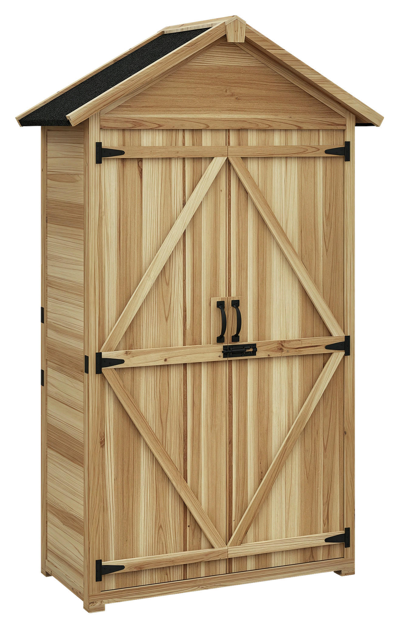 Outsunny Gartenschrank natur Holz B/H/L: ca. 54x177x102 cm Gartenschrank - natur (102,00/54,00/177,00cm) - Outsunny