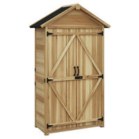 Outsunny Gartenschrank natur Holz B/H/L: ca. 54x177x102 cm Gartenschrank - natur (102,00/54,00/177,00cm) - Outsunny