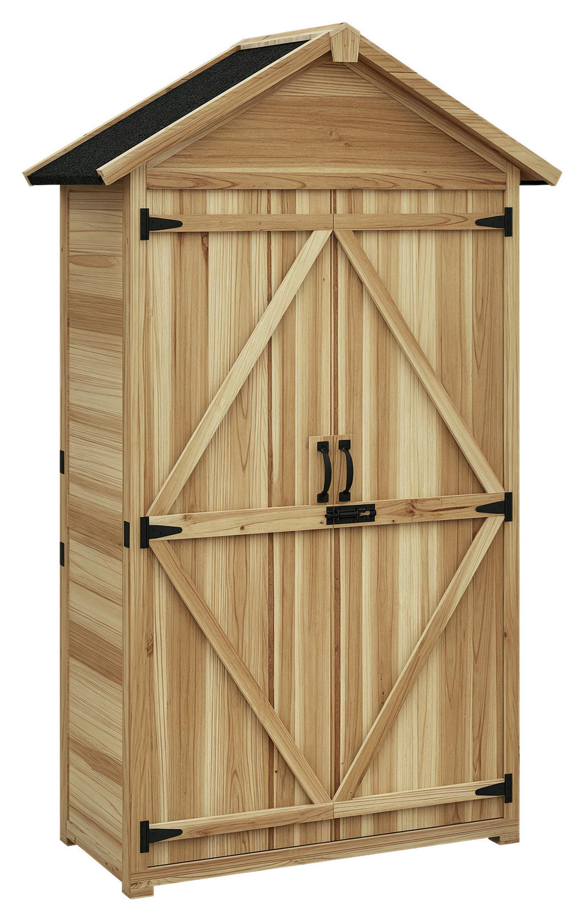 Outsunny Gartenschrank natur Holz B/H/L: ca. 54x177x102 cm Gartenschrank - natur (102,00/54,00/177,00cm) - Outsunny