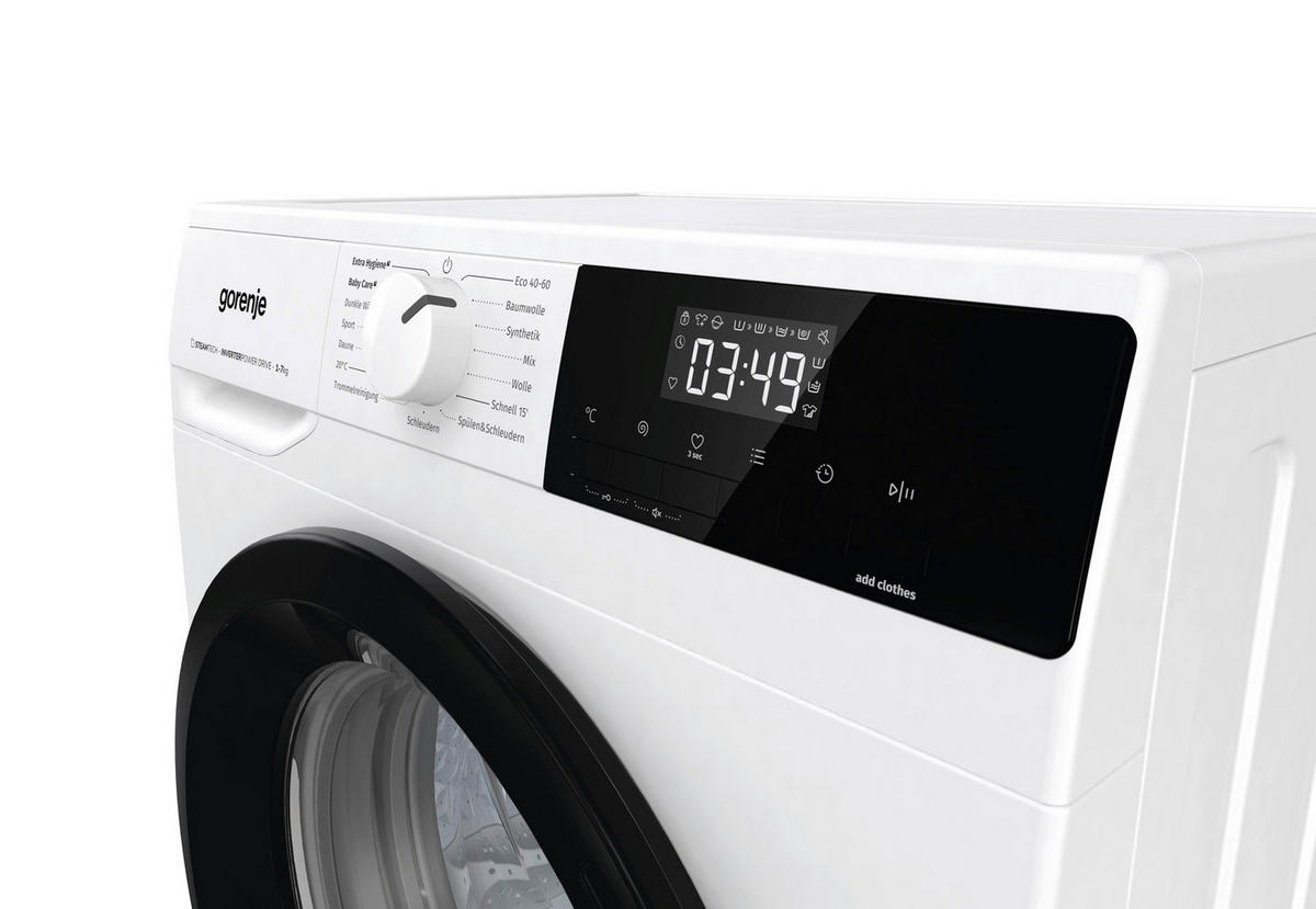 Gorenje Waschmaschine W1NHEI74SAPS/DE weiß B/H/T: ca. 60x85x47 cm ca. 7 kg Waschmaschine W1NHEI74SAPS/DE - weiß (60,00/85,00/47,00cm) - Gorenje
