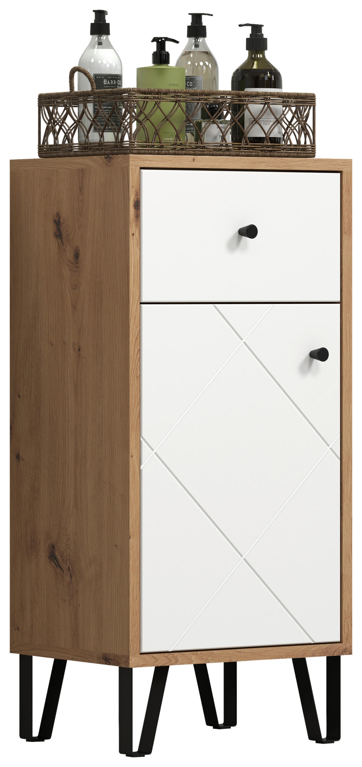 Stauraumelement Touch Eiche Artisan Nachbildung weiß matt B/H/T: ca. 36x79x29 cm Touch - Eiche/weiß (36,00/79,00/29,00cm) - Trendteam