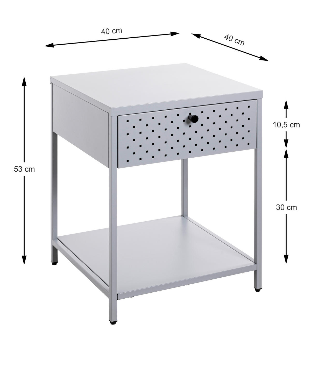 Beistelltisch  grau B/H/T: ca. 40x53x40 cm Houston_10_Beistlltisch 52147 - grau (40,00/53,00/40,00cm)