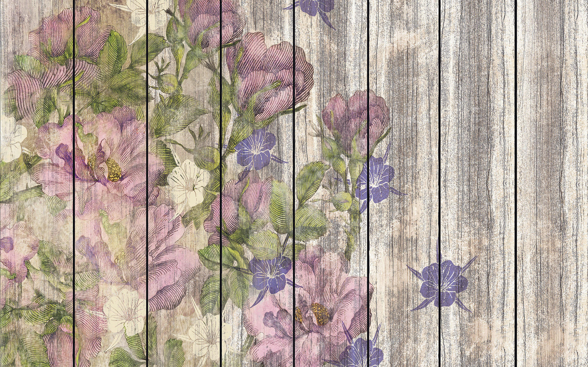 Komar Fototapete Vintage Rose B/L: ca. 400x250 cm Vintage Rose - (400,00/250,00cm) - Komar