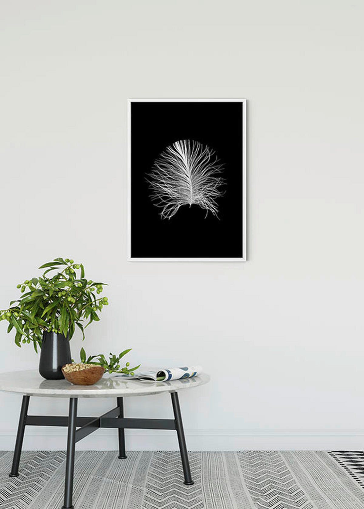 Komar Poster Feather Black Feder B/L: ca. 50x70 cm Feather Black - (50,00/70,00cm) - Komar