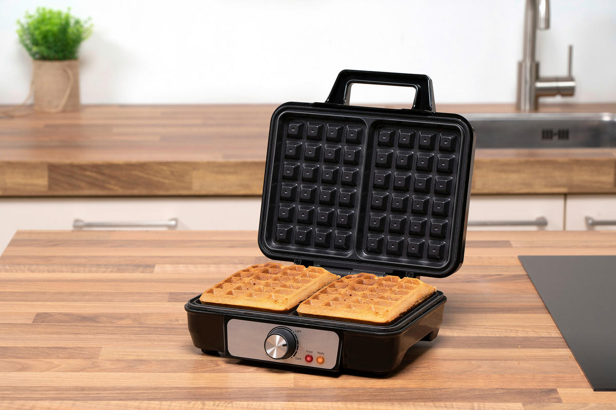 alpina Waffelautomat schwarz Alu B/H/L: ca. 24x10x24 cm Belgisches_Doppel-Waffeleisen - schwarz (24,00/24,00/10,00cm) - alpina