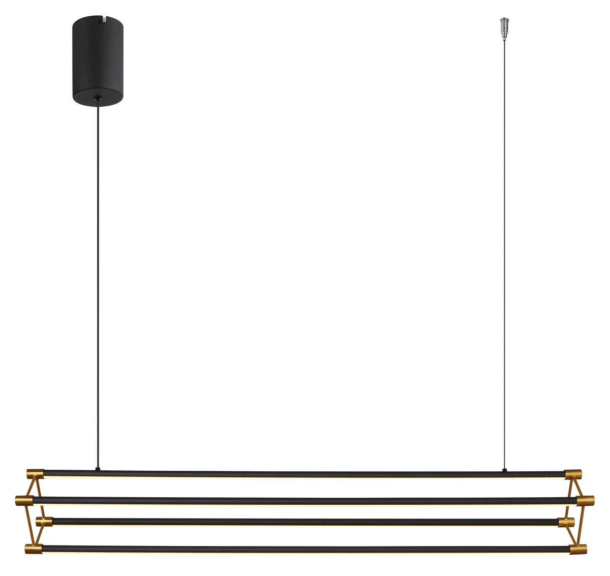 GLOBO LED-Pendelleuchte mattschwarz Opal gold Metall Kunststoff B/H/T: ca. 104x150x16,2 cm 1.0 Brennstellen KAYSON - gold/Opal (104,00/150,00/16,20cm) - GLOBO