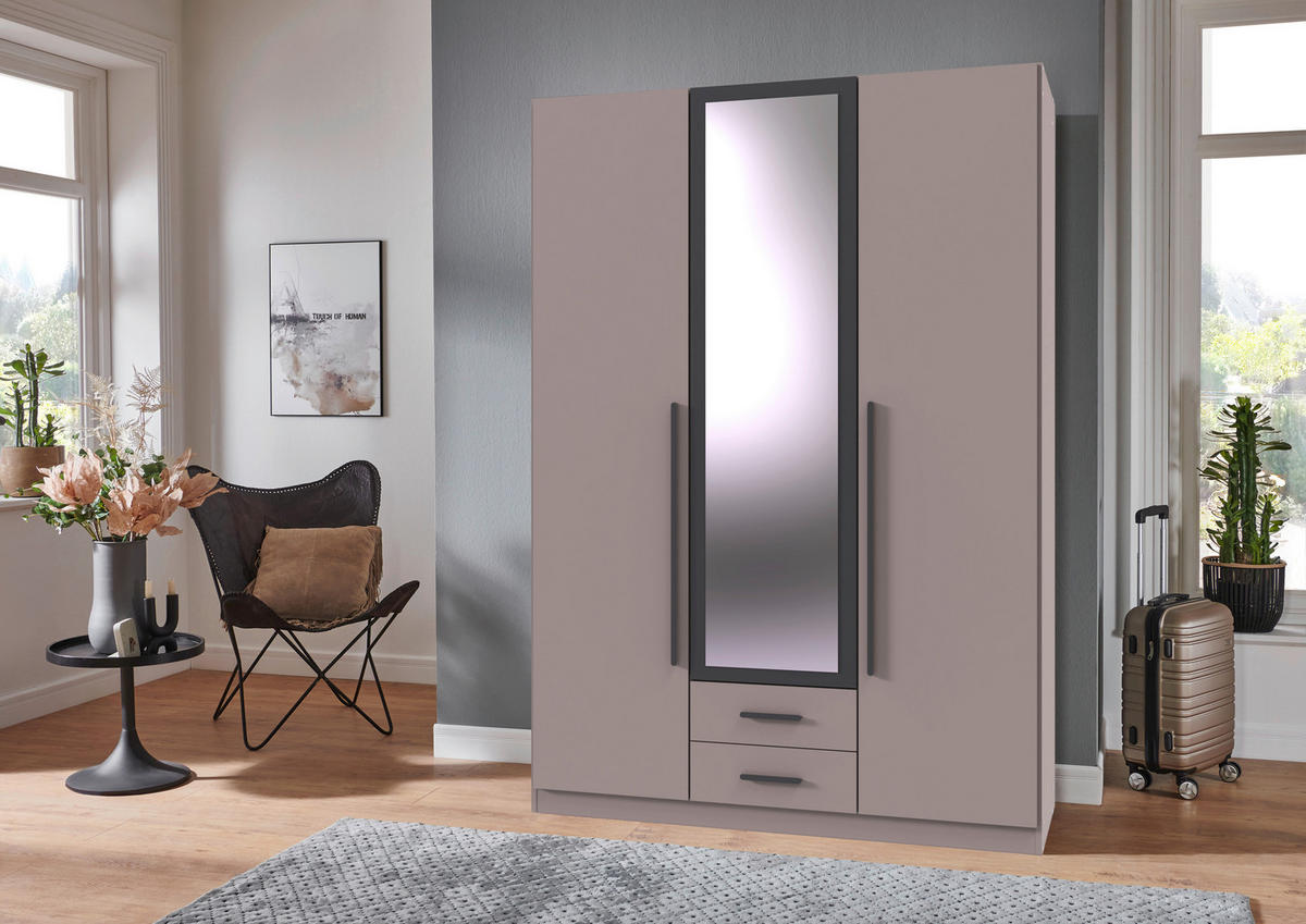 Kleiderschrank Marburg Sahara grau B/H/T: ca. 135x198x58 cm Marburg - Graphit/Sahara (135,00/198,00/58,00cm)