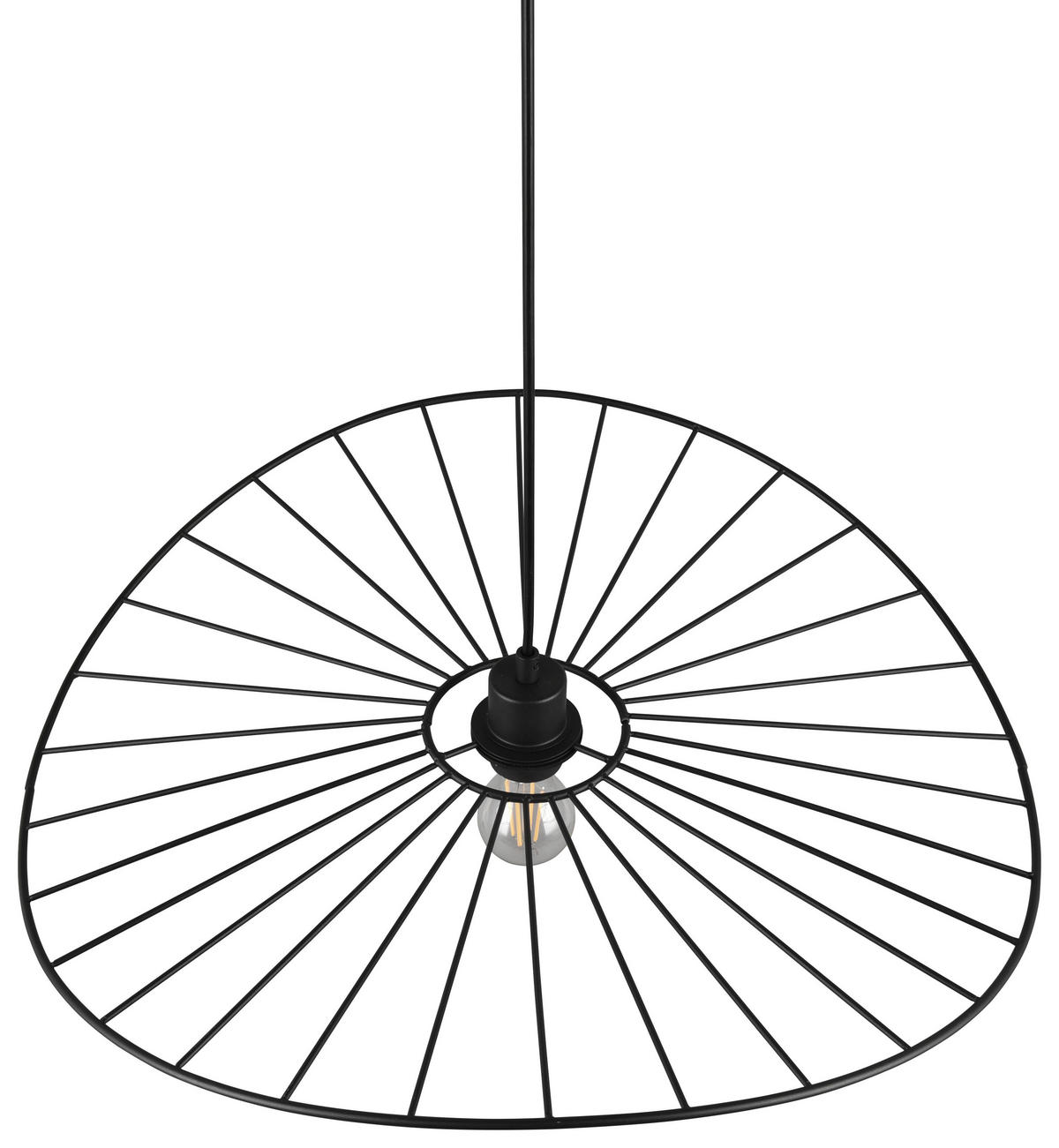 Reality Pendelleuchte R31451032 Chapeau schwarz Metall H/D: ca. 150x60 cm E27 1 Brennstellen Chapeau - schwarz (60,00/150,00cm) - Reality