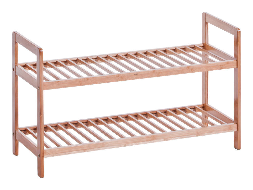 Zeller Schuhregal natur Bambus B/H/T: ca. 70x40x26 cm Schuhregal_mit_2_Ablagen - natur (70,00/40,00/26,00cm) - Zeller