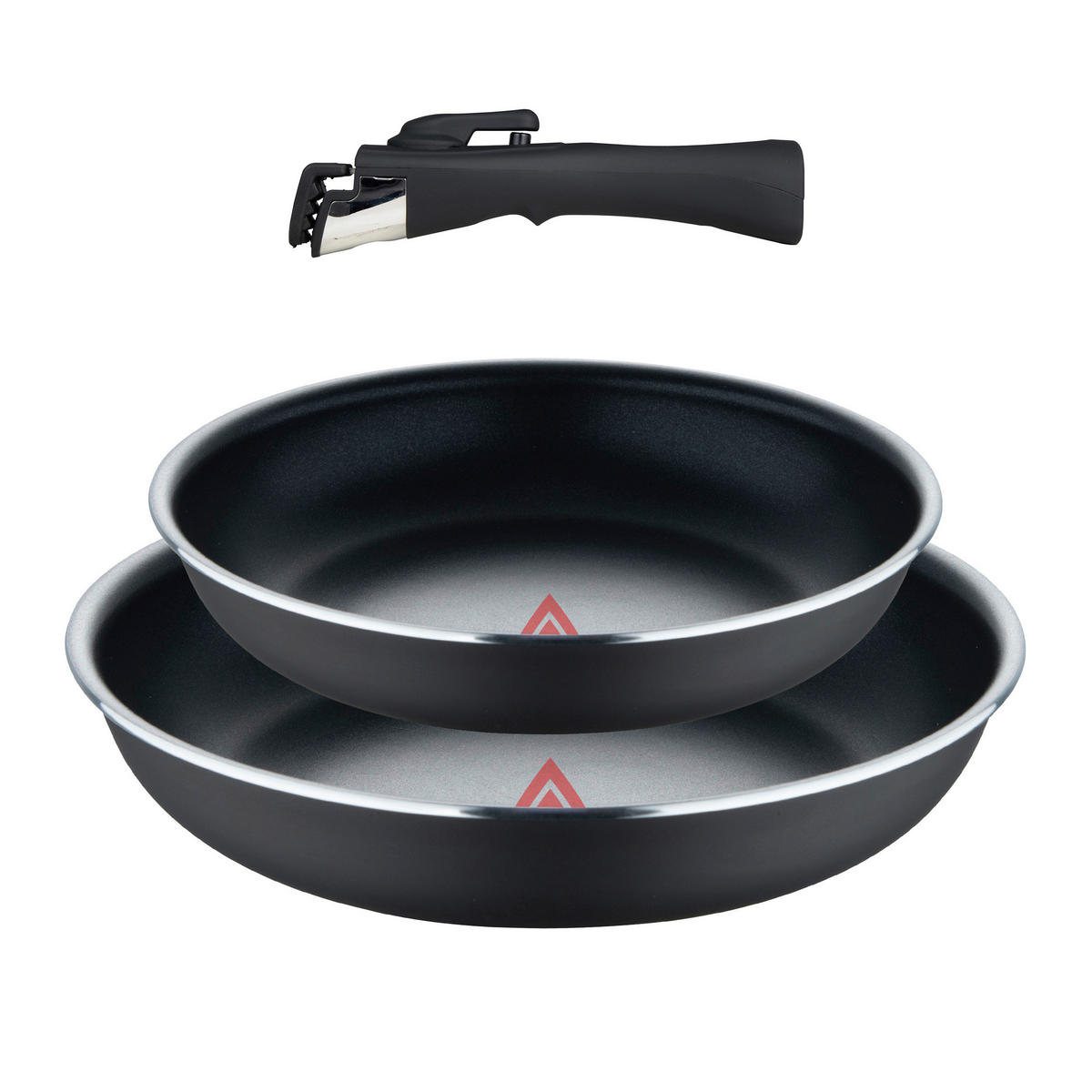 BERGNER Pfannenset CLICK & COOK silber Aluminium CLICK & COOK - schwarz/silber (38,50/35,50/5,60cm) - BERGNER