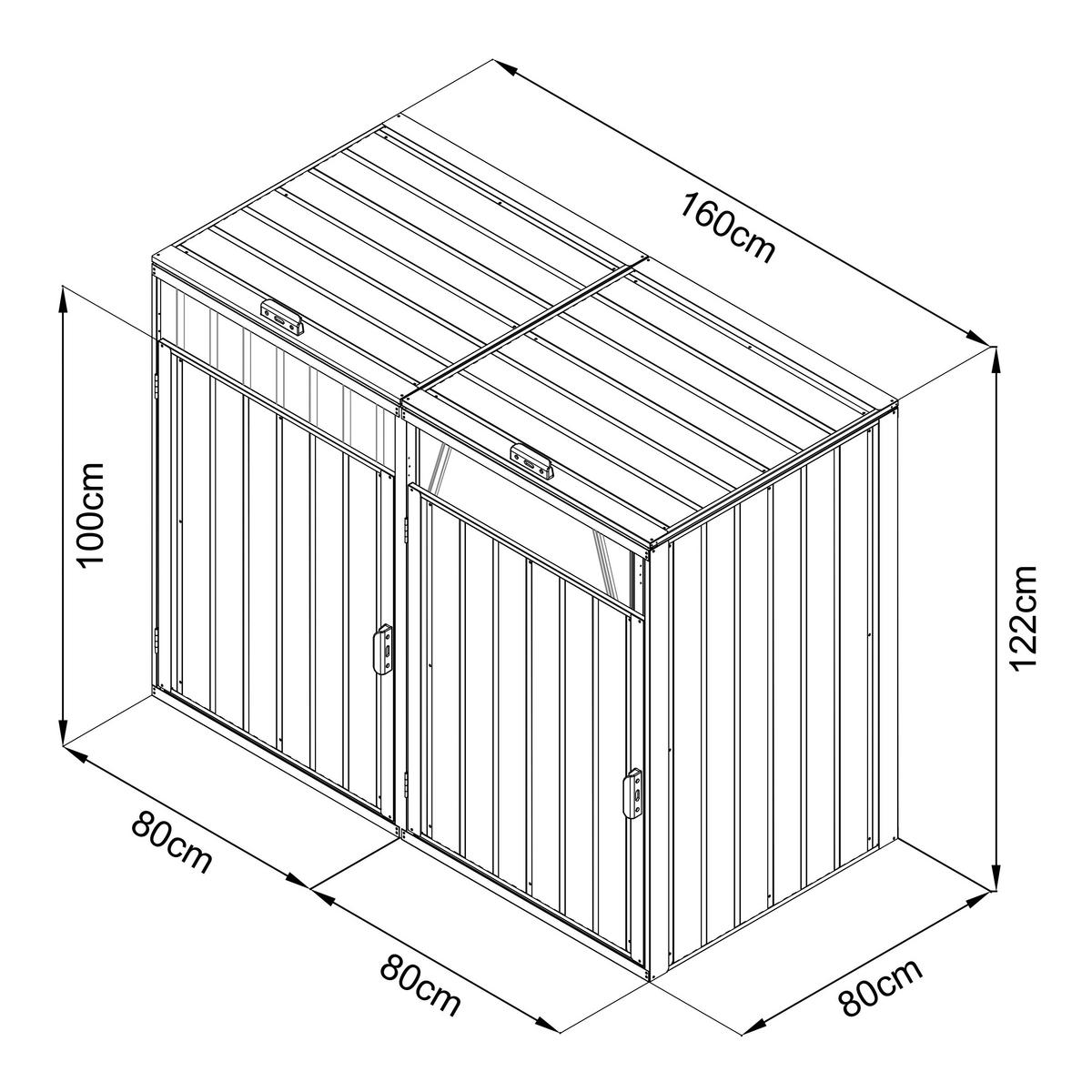 AXI Outdoor Living Mülltonnenbox Owen anthrazit B/H/L: ca. 80x122x160 cm Owen - anthrazit (160,00/80,00/122,00cm) - AXI Outdoor Living
