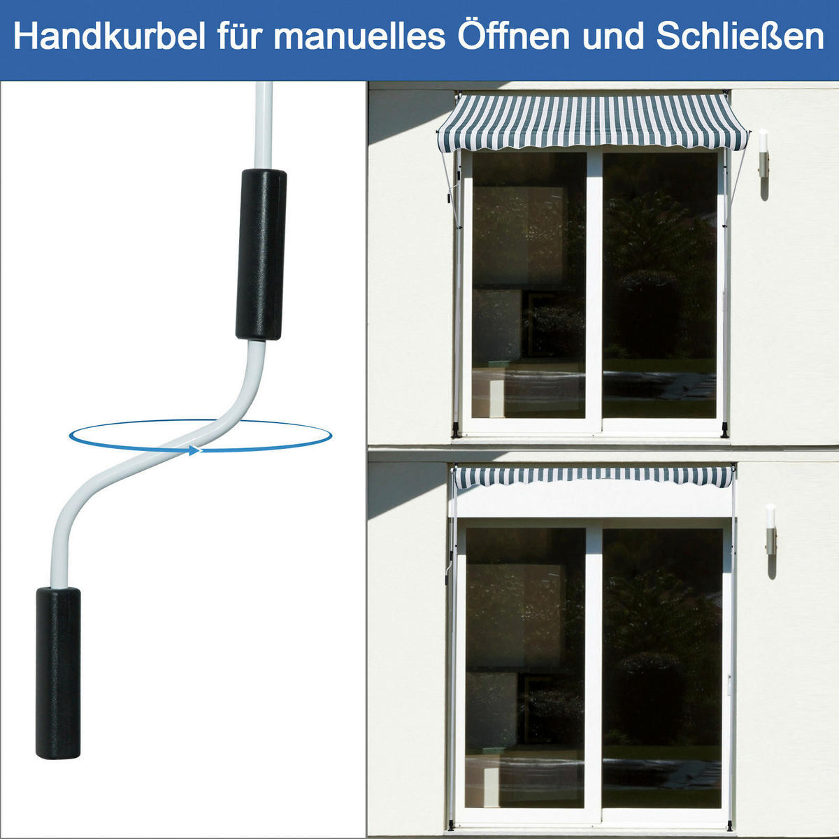 Markise grün B/H/L: ca. 150x280x300 cm Markise - weiß/grün (300,00/150,00/280,00cm) - Outsunny