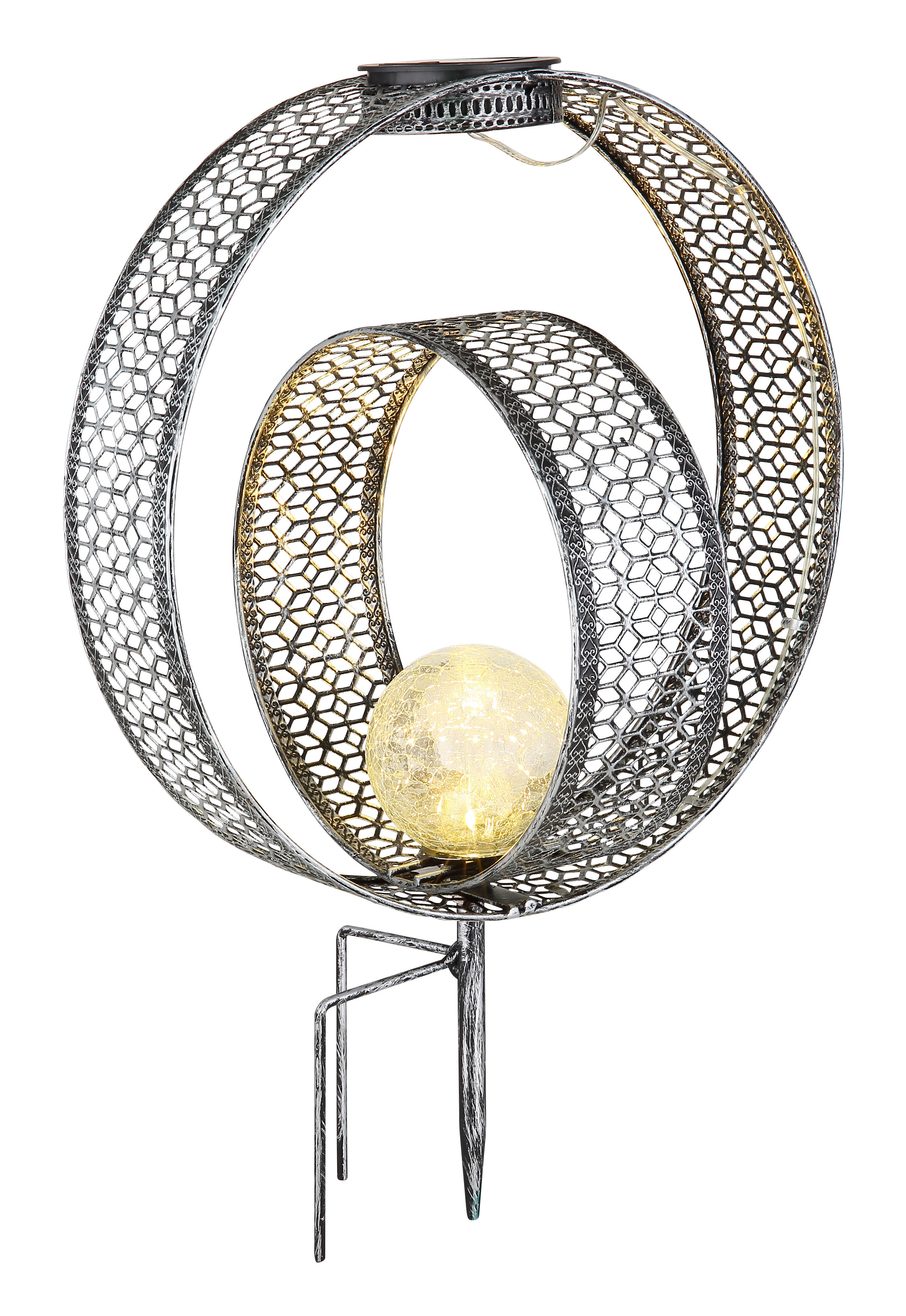 LED-Solarleuchte silber Metall B/H/T: ca. 20x42x30 cm SOLAR - silber (20,00/42,00/30,00cm) - GLOBO