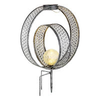 LED-Solarleuchte silber Metall B/H/T: ca. 20x42x30 cm SOLAR - silber (20,00/42,00/30,00cm) - GLOBO
