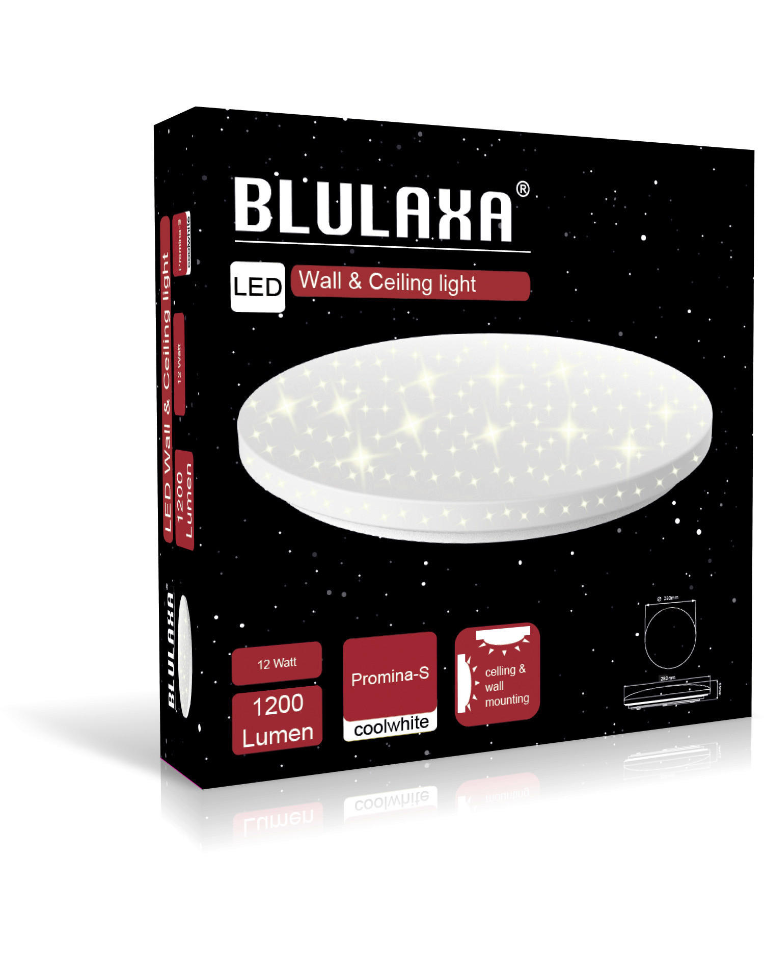 Blulaxa Deckenleuchte Promina-S 49873 weiß Kunststoff H/D: ca. 5,5x28 cm LED-Deckenleuchte_Promina-S - weiß (28,00/5,50cm) - Blulaxa