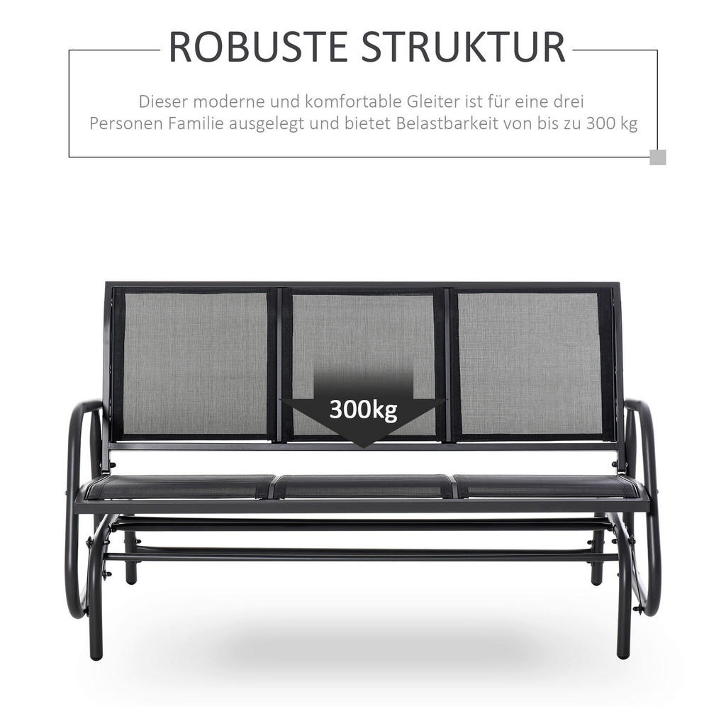Outsunny Schaukelbank schwarz Metall B/H... Outsunny Schaukelbank schwarz Metall B/H...