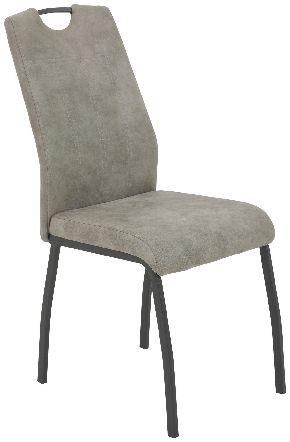Stuhl 4er Set ELIF III grau Vintage grau Microfaser Metall B/H/T: ca. 44x96x64 cm 4er Set ELIF III - grau (44,00/96,00/64,00cm) - Hela