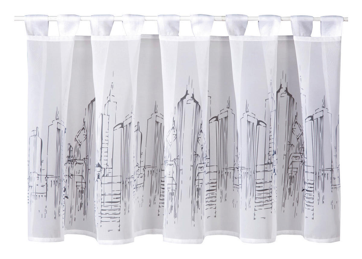 Happy Home Scheibengardine Skyline grau B/L: ca. 150x50 cm Skyline - grau (150,00/50,00cm) - Happy Home