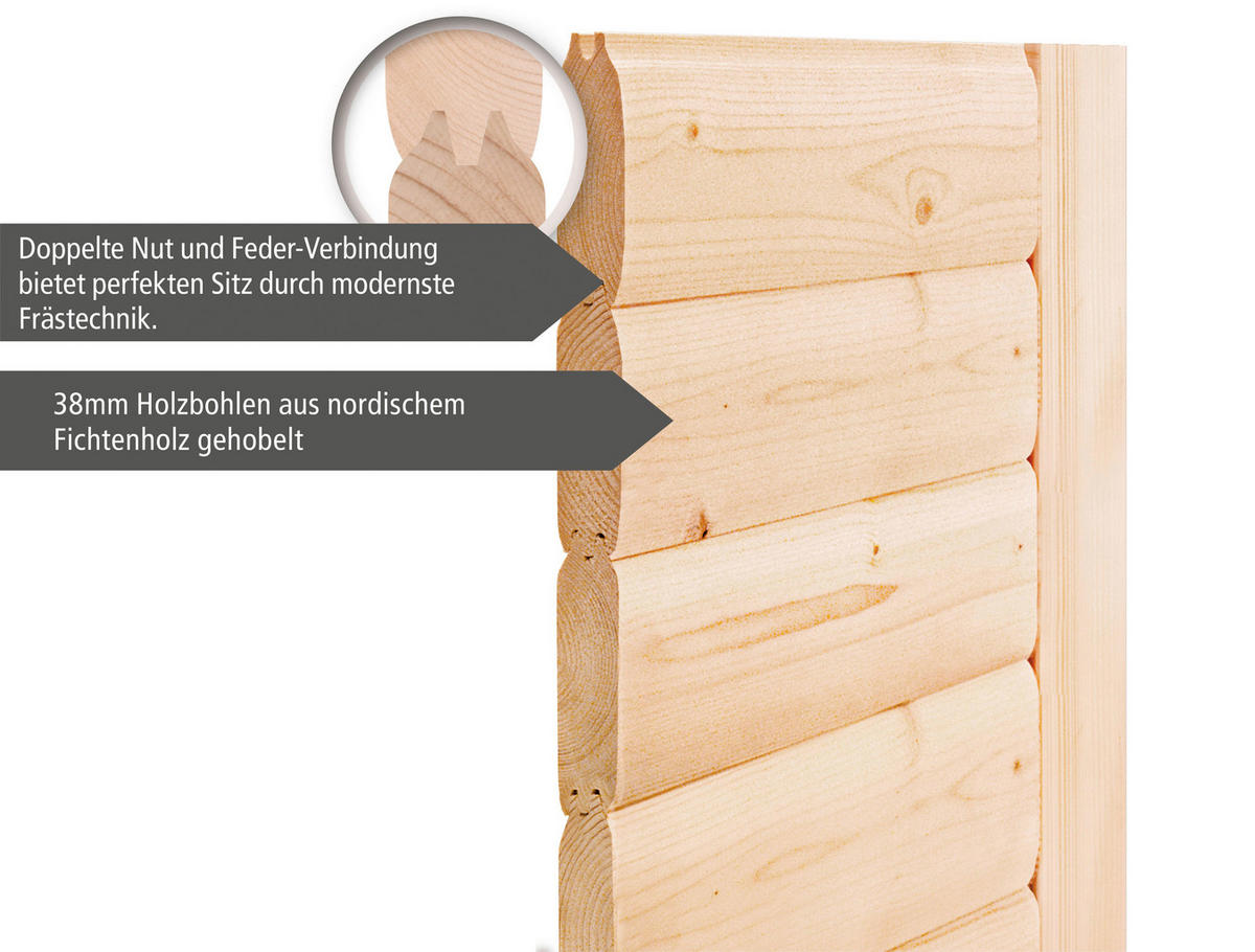Karibu Sauna Seppel Front natur B/H/T: ca. 196x187x196 cm Seppel Front - natur (196,00/187,00/196,00cm) - Karibu