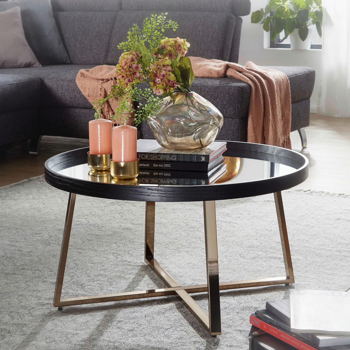 Couchtisch schwarz B/H/T: ca. 78x42x78 cm Couchtisch - schwarz (78,00/42,00/78,00cm) - Wohnling