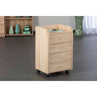 Rollcontainer Novi Eiche Sonoma Nachbildung B/H/T: ca. 40x65x36 cm Novi - Eiche/schwarz (40,00/65,00/36,00cm) - Inter Link